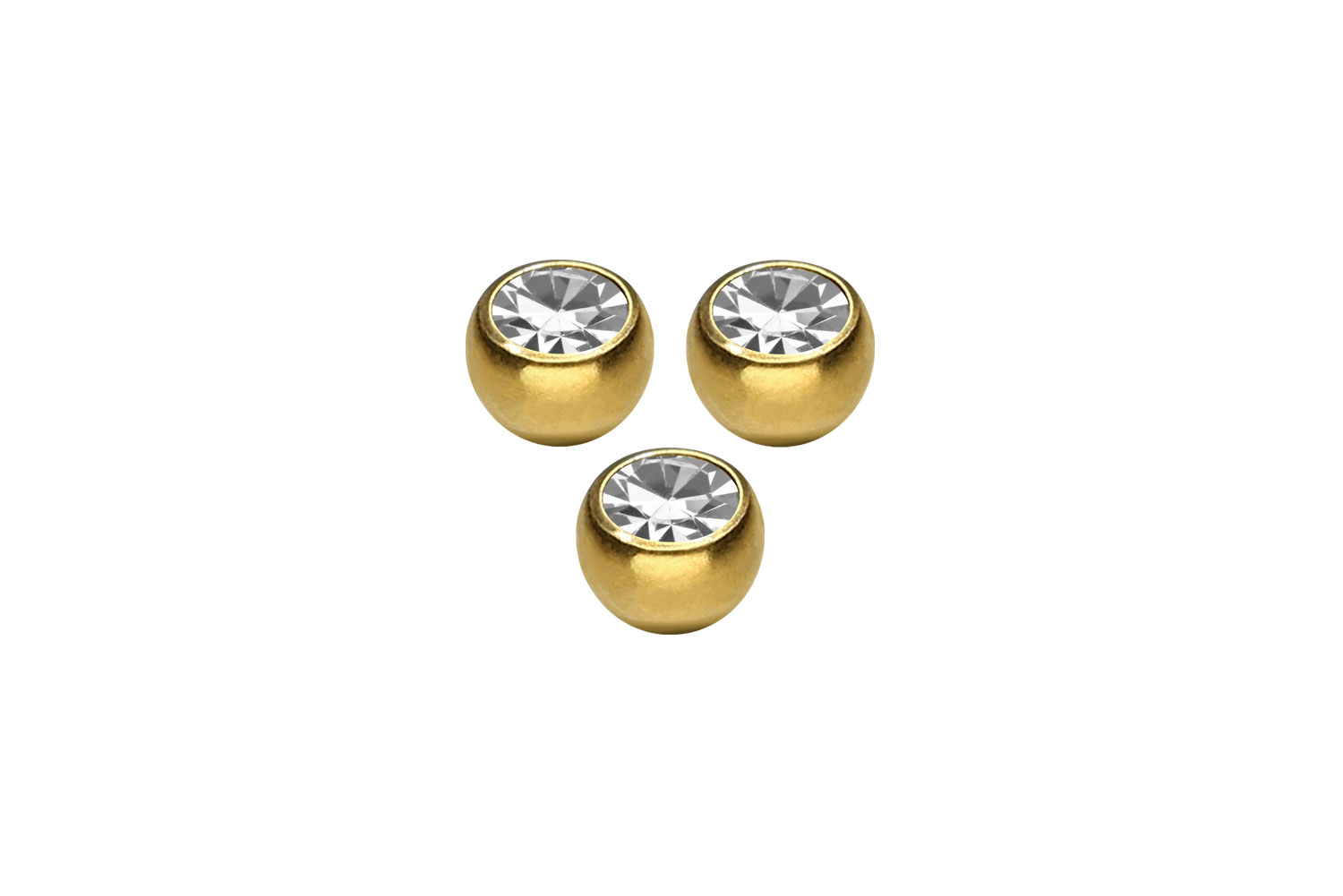 SET Chirurgenstahl Schraubkugel KRISTALL von Piercingline